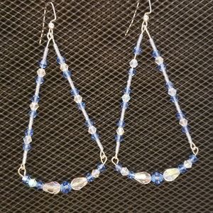 3/$20 | Periwinkle blue/clear crystal earrings